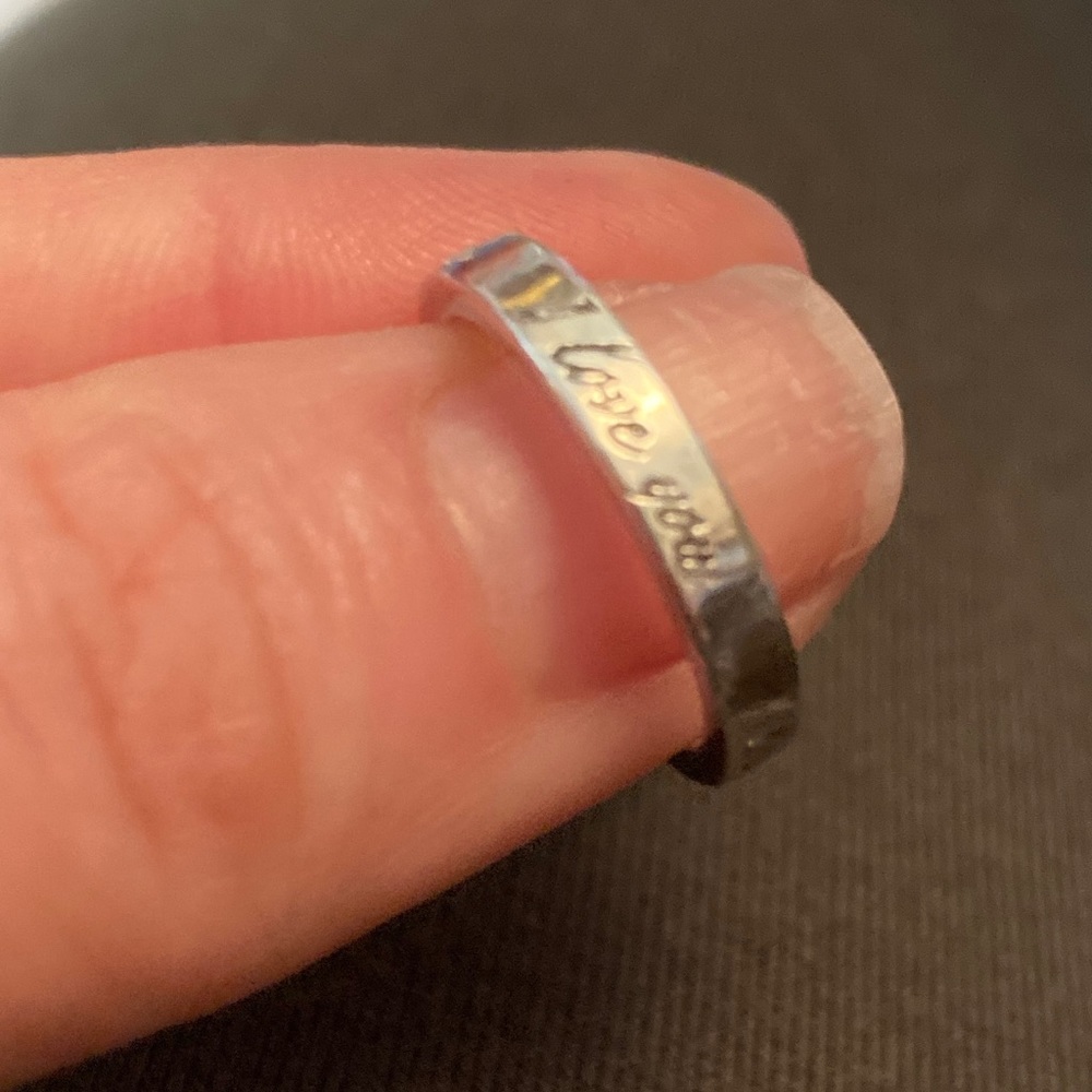 Tiffany I Love You ring, size 3 1/2- 4. Sterling silver.